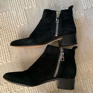 Dolce Vita Double Zip Black Suede Ankle Bootie Boots